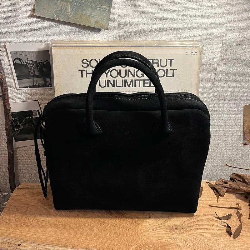 高級スエードkudu革 秋冬バッグ黒 スエードレザーバッグ Handbag
