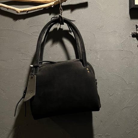 Hand/Shoulderbag 303.(Black/suede/kudu)Lot#327-048 akko様オーダー出品