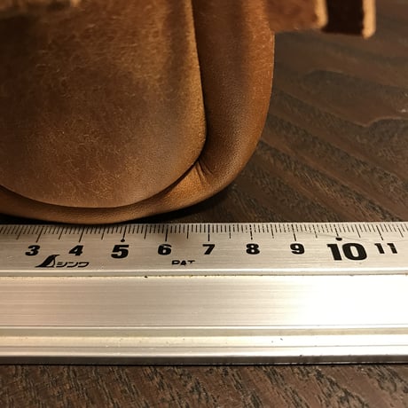 ショルダーバッグ　キャメル色バッグ　プエブロレザー　可愛いバッグ　本革バッグ　手作りバッグ／Lot#131