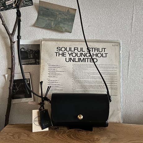 クロムエクセルレザー クラッチショルダーバッグ Clutch Shoulderbag(Black/Chromexcel)Lot#325