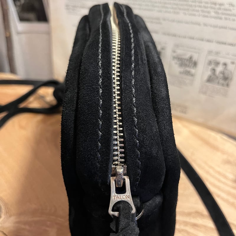 kudu革ポシェット kudu革スエードポシェット 黒ポシェット kudu