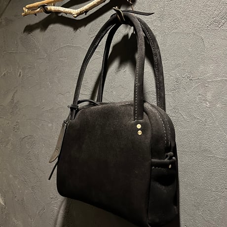 Hand/Shoulderbag 303.(Black/suede/kudu)Lot#327-048 akko様オーダー出品