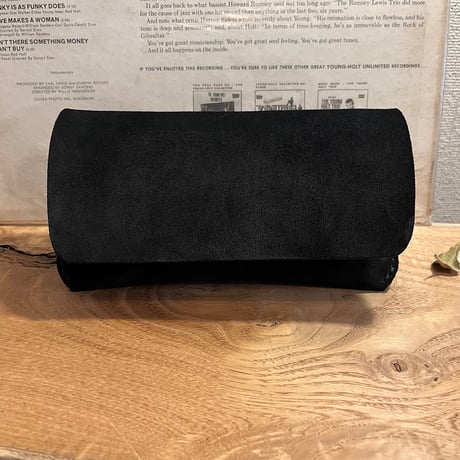 kudu革長財布　Long Wallet (black/suede/kudu)Lot#266