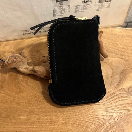 間口が広いバッグ 秋冬バッグ スエード黒 kudu革 Handbag or Shoulderbag 2Way (black/kudu) Lot#299