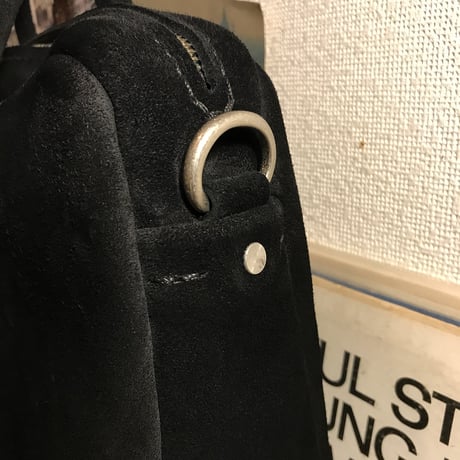 Handbag Square／2Wayバッグ　ショルダーバッグ黒　スエードバッグ　Lot#162