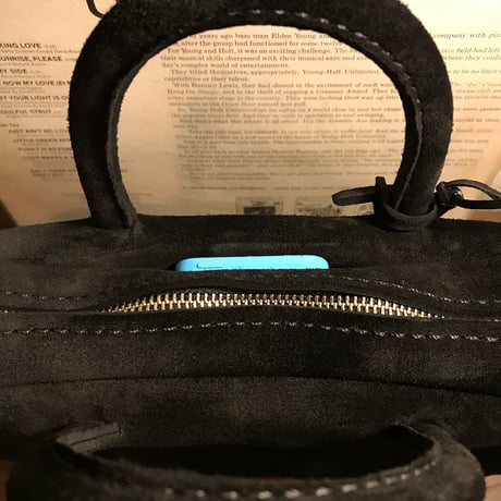 Handbag Square／2Wayバッグ　ショルダーバッグ黒　スエードバッグ　Lot#162
