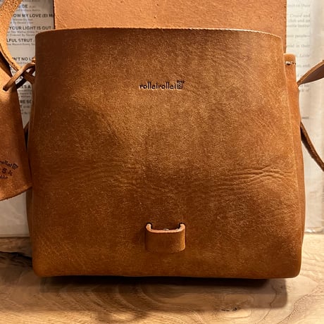 ミディアムバッグ　ミディアムショルダーバッグ　本革ハンドバッグ　プエブロレザーバッグ　Shoulderbag medium(Cognac/pueblo)Lot#254
