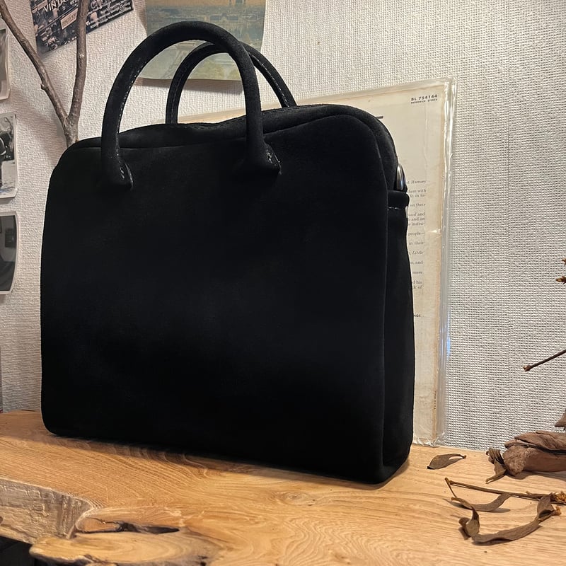 高級スエードkudu革 秋冬バッグ黒 スエードレザーバッグ Handbag