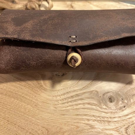 プエブロレザー財布　プエブロ財布　プエブロレザーで作った財布　プエブロレザーコンパクト財布／Lot#210