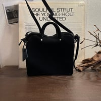 kudu革ポシェット　ludu革スエードポシェット　黒ポシェット　kuduポシェット／ Lot#196