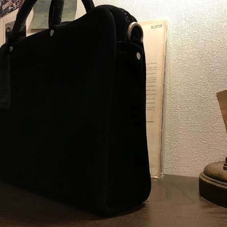 Handbag Square／2Wayバッグ　ショルダーバッグ黒　スエードバッグ　Lot#162