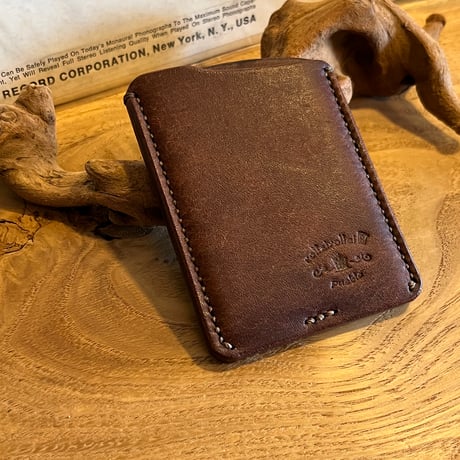 クレジットカードが2枚入るレザーケース Card Case (tabacco/pueblo) Lot#296
