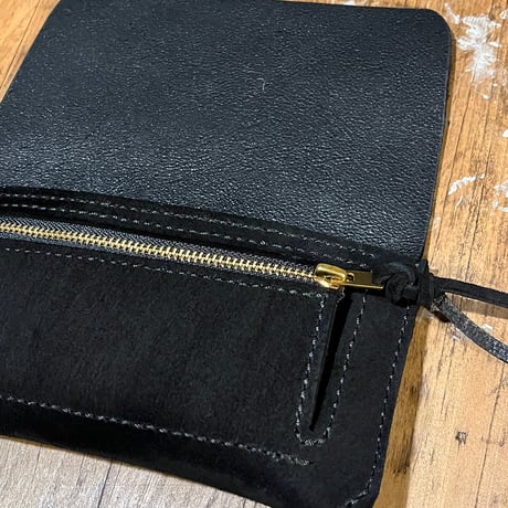 kudu革長財布 Long Wallet (black/suede/kudu)Lot#375