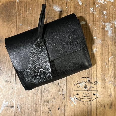 クラッチケースsmall(kudu/black)Lot#372 田中様オーダー出品