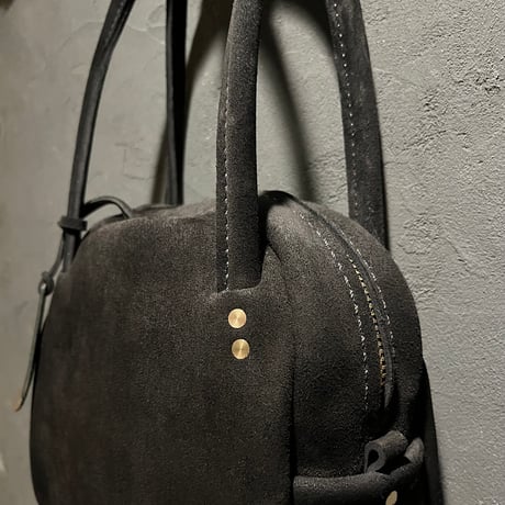Hand/Shoulderbag 303.(Black/suede/kudu)Lot#327-048 akko様オーダー出品