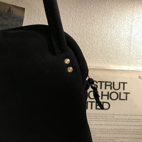 Shoulderbag 303. (Black/suede/kudu)Lot#138 サイトウ様オーダー出品