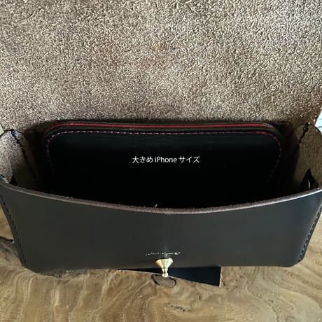 クロムエクセルレザー クラッチショルダーバッグ Clutch Shoulderbag(Black/Chromexcel)Lot#325