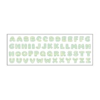 21 アルファベットチェック柄みどり