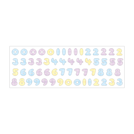 １７　チェック柄数字ブルー始まり