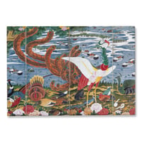 伊藤若冲《樹花鳥獣図屏風》左隻　ウッドポストカード　(品番:71729)