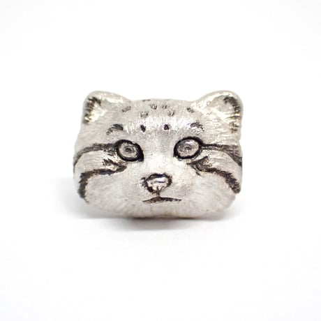 マヌルネコ正面顔ピアス(white)