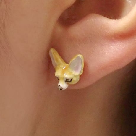 見つめるフェネックピアス(color)