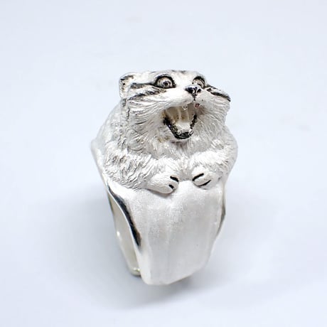 マヌルネコあくびリング(white)