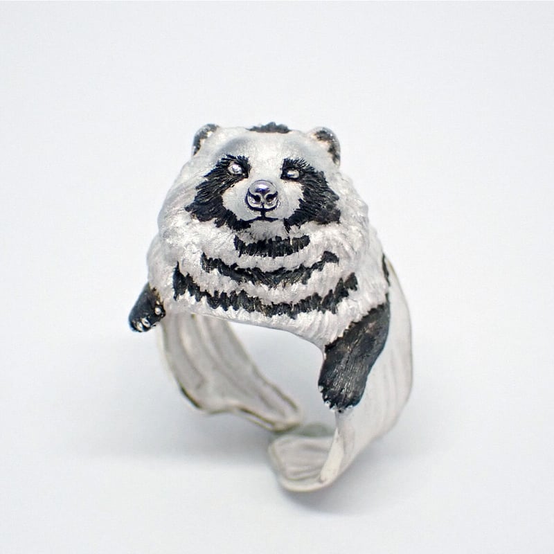 たぬきちリング 見つめるタヌキリング(white＆black) | EmiriA online shop