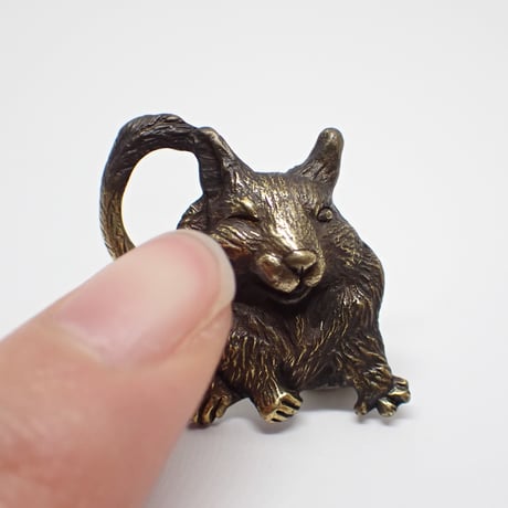 デグーじゃれあいブローチ(鏡面)
