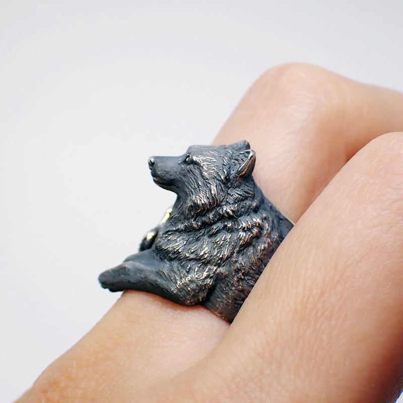 オオカミ寛ぎリング(black) | EmiriA online shop