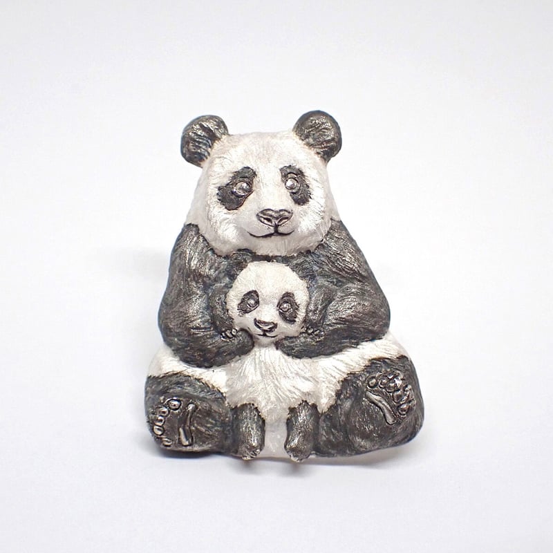フィリップローレストンのパンダの親子 親子パンダブローチ | EmiriA online shop