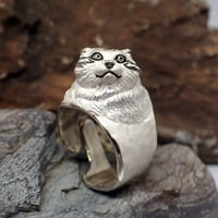 マヌルネコ振り向きリング(white)