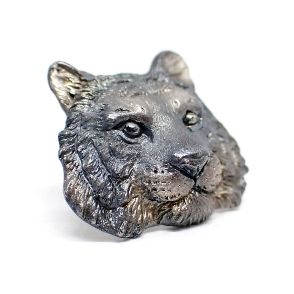 トラ正面顔ブローチ(black matte) | EmiriA online shop