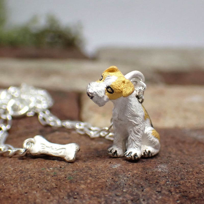 首かしげワイヤーフォックステリアネックレス | EmiriA online shop