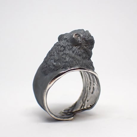 マヌルネコあくびリング(black)