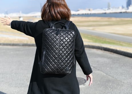 限定モデル　リュックS　ブラック牛革　ボンディング加工
