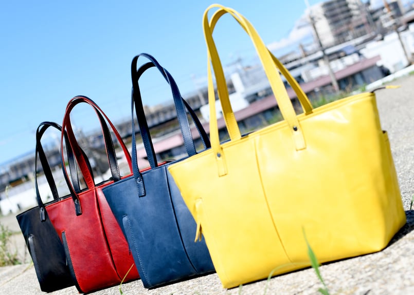 hvfn*レザートートバッグ 大人のデイリースタイルに最適！「H.V.F.N」パンチングレザー