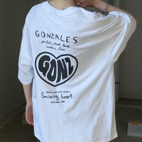 【MARK GONZALES ARTWORK COLLECTION】ハート バックプリントTシャツ /ホワイト