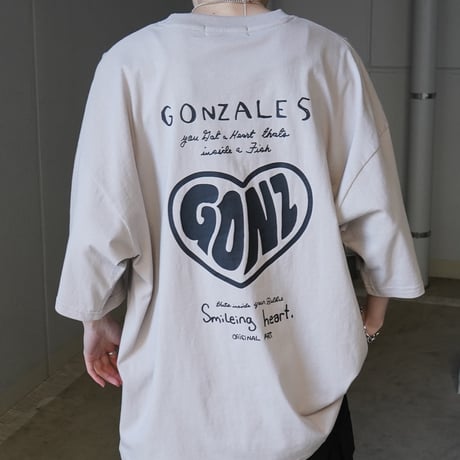 【MARK GONZALES ARTWORK COLLECTION】ハート バックプリントTシャツ /ベージュ