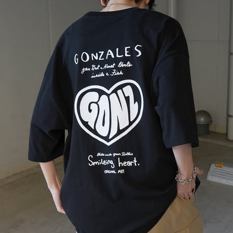 【MARK GONZALES ARTWORK COLLECTION】ハート バックプリントTシャツ /ブラック