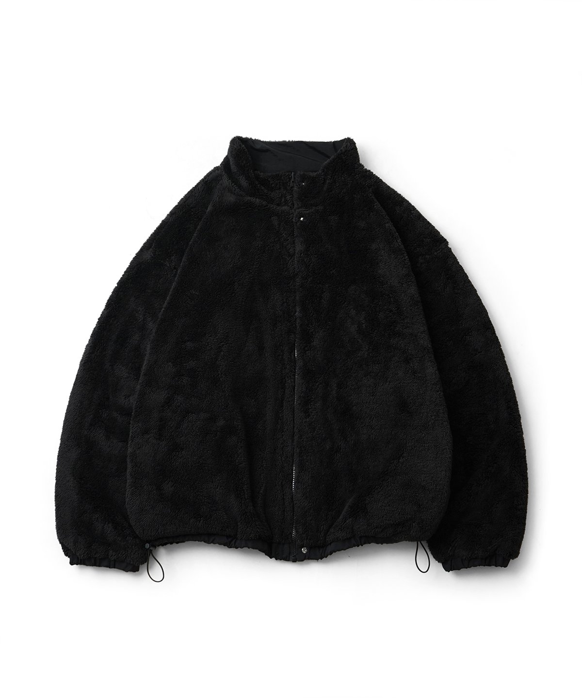 リバーシブル ナイロントラックジャケット ボアブルゾン /ブラック  
