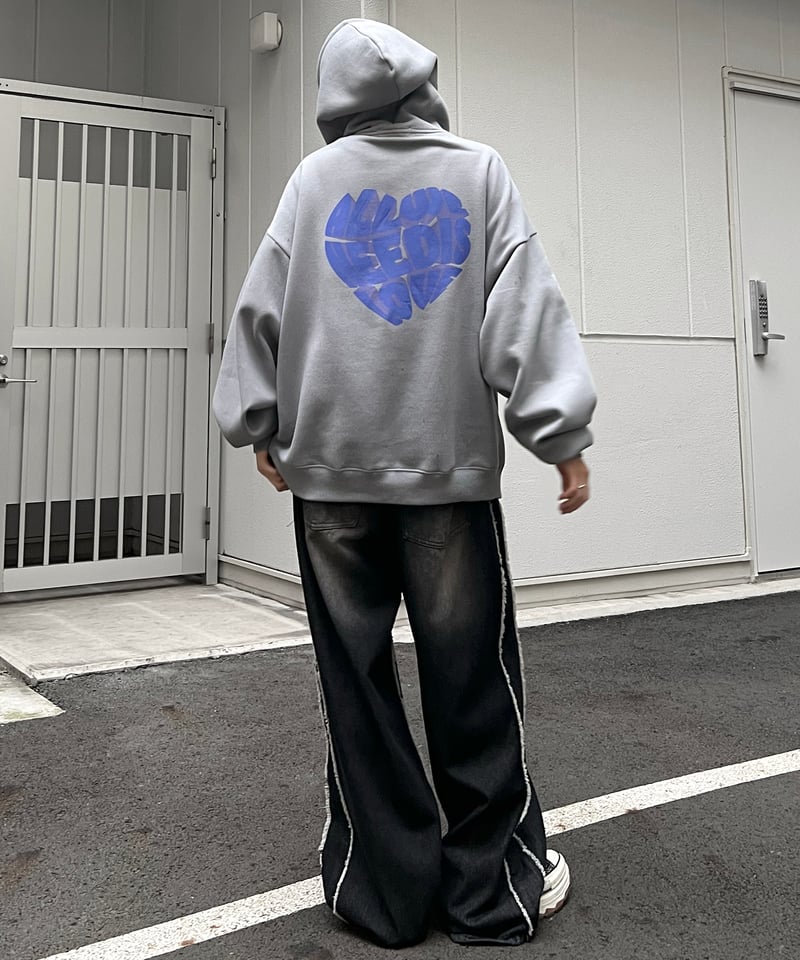 NKNIT ンニット ハートスウェットスウェット グレー ライトグレー