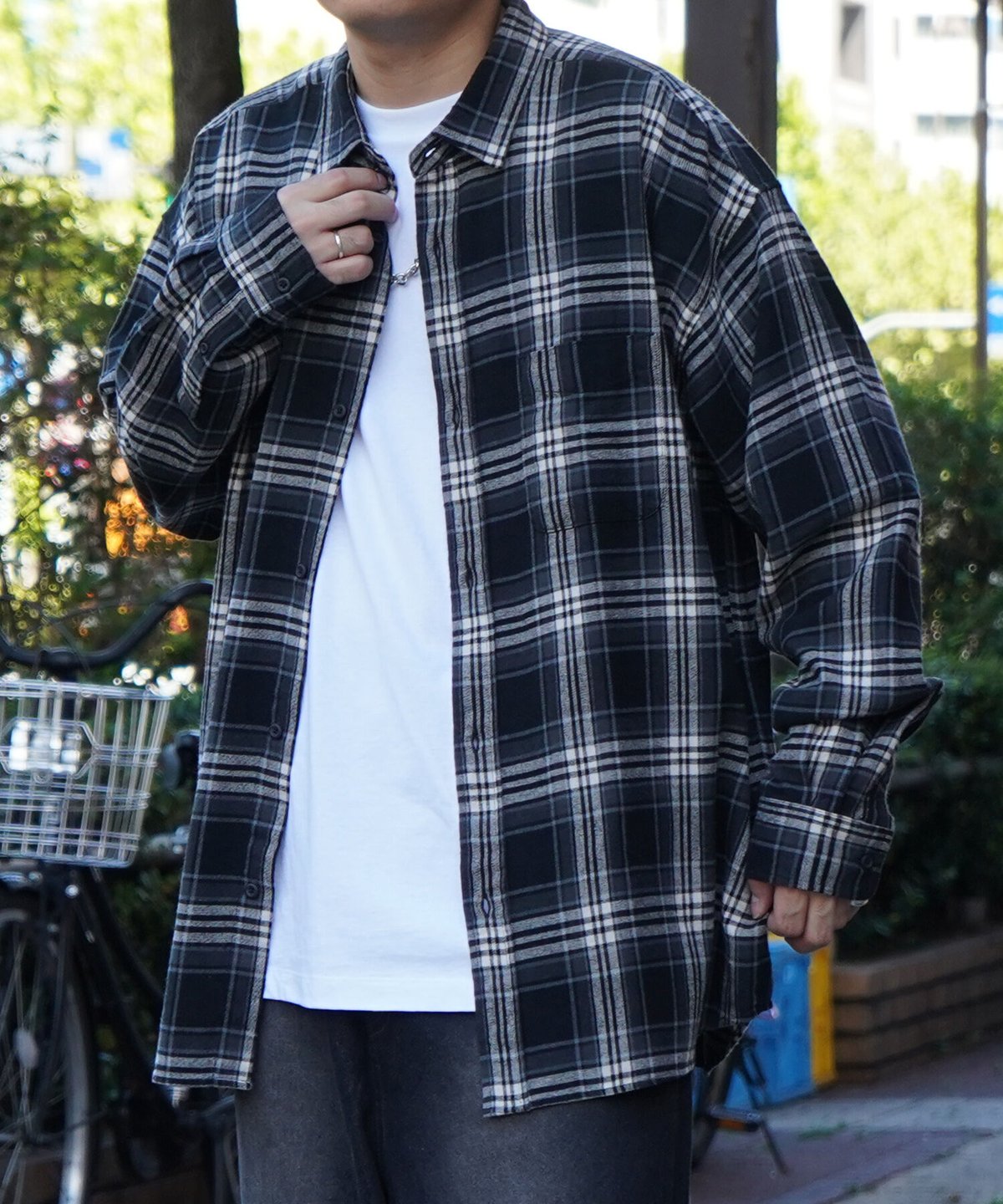 BEAUTY&YOUTH ライトネルオーバーサイズチェックシャツ BEAUTY&YOUTH ライトネルオーバーサイズチェックシャツ