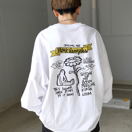 【MARK GONZALES ARTWORK COLLECTION】フラワープリントロンT /ホワイト