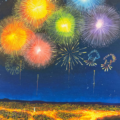 アートパネル　大西翔 「みなと祭の夜」