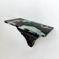 ウォールデコスクエア M　マーブル（グレー×ブラウン×ホワイト×ネイビー、蛍光グリーン）