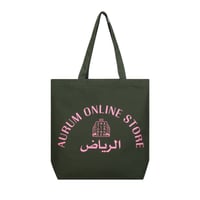 AURUM Location Tote – Riyadh (Dark Green x Pink)
