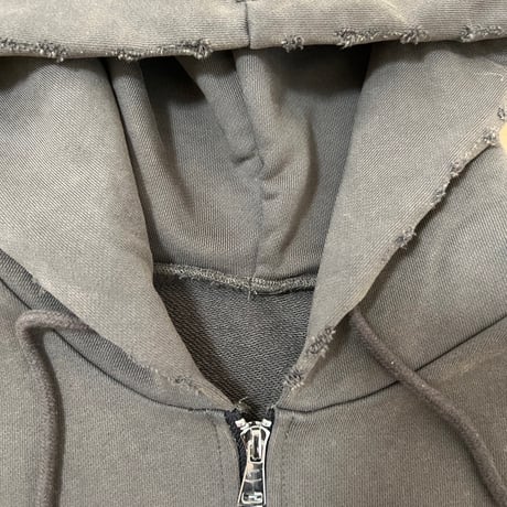 madefffct vintageバイオウォッシュジップパーカー  グレー