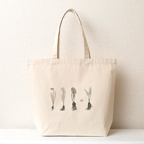 【HUTTE. × つくりら】トートバッグ 球根の植物たち／ Lサイズ