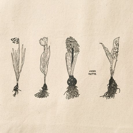 【HUTTE. × つくりら】トートバッグ 球根の植物たち／ Lサイズ